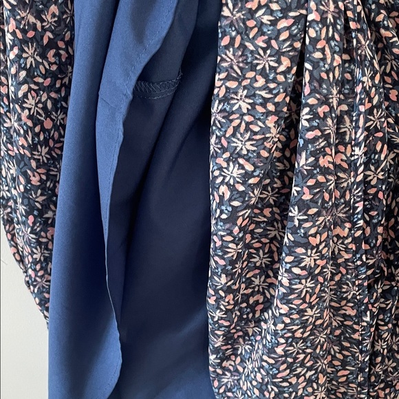Banana Republic Navy Floral Long Sleeve Dress size xs - Picture 8 of 11